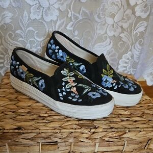 Keds Rifle Paper Co. Floral Embroidered Slip-On Women's Shoes